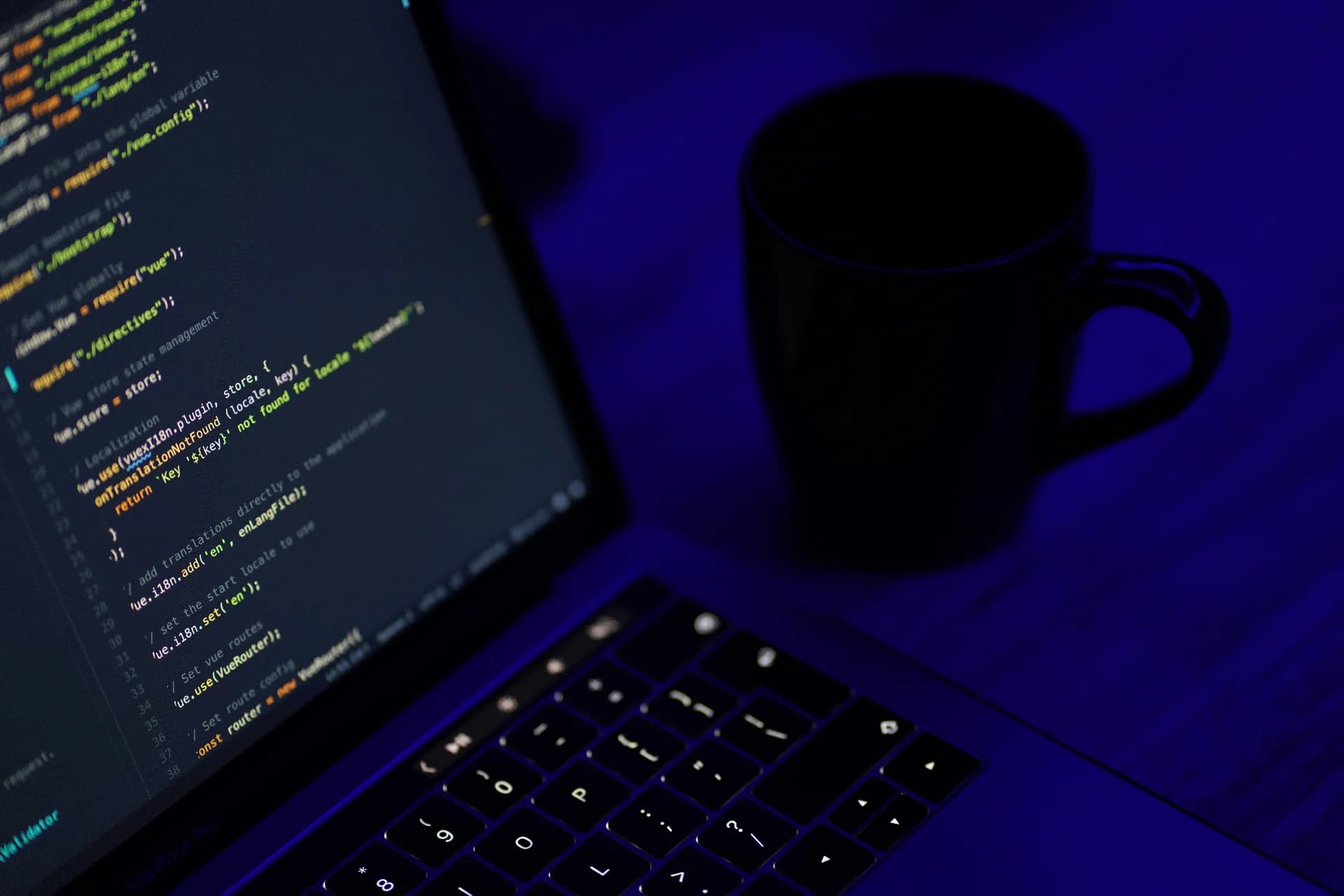 computer blue background