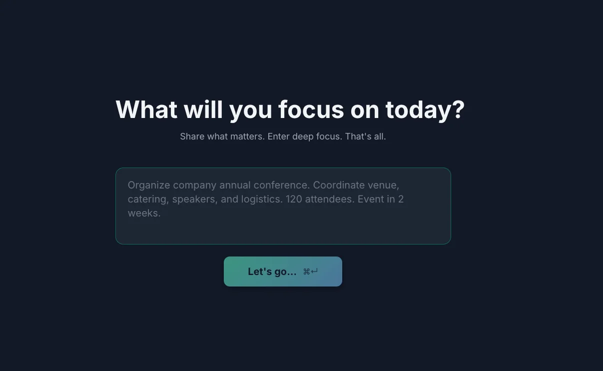 What will you focus on today?